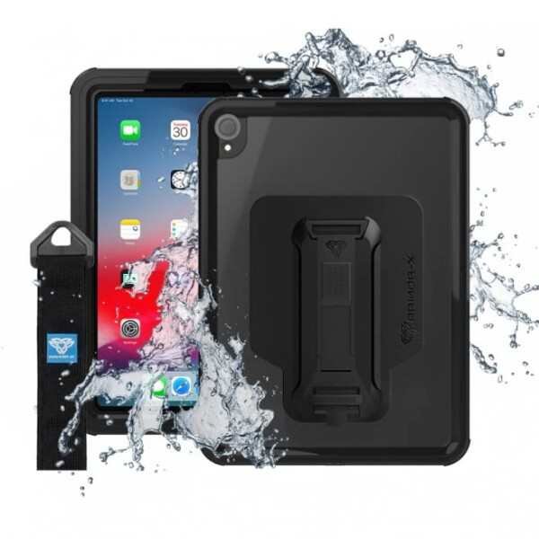 (ARMOR-X) 11-inch iPad Pro (1st)用ケース IP68 Waterproof Case with Hand Strap ブラック MXS-A9S