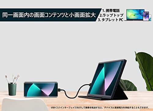 TECHFROG 10.5インチ モバイルモニター 1920x1280 FHD広視野角高輝度ゲーミングモニター USB Type-C/MINI HDMIインターフェース Switch/P