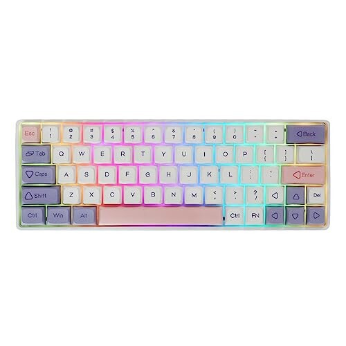 EPOMAKER EP64 ゲーミングキーボード 60% RGB 2.4GHz/Bluetooth 5.0/USB-C有線 メカニカル プログラマブルソフトウェア NKRO 昇華型PBTキ