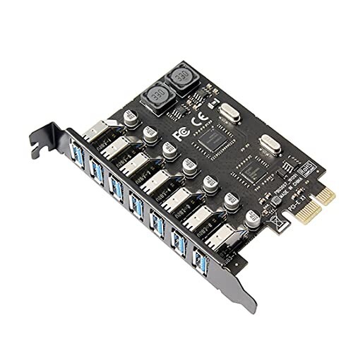 chenyang 7ポート PCI-E 1X - 7 USB 3.0 ハブ PCI Express 拡張カードアダプター 120mm PCI-Eスロットブラケット付き