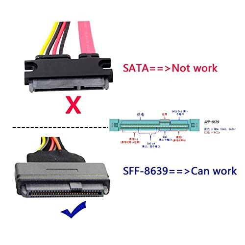 chenyang SFF-8643 - PCI-E 4X アダプター SFF-8639ケーブル付き メインボードU.2 SFF-8639キット用