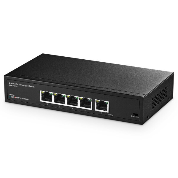 Binardat 5ポート2.5Gスイッチ、5 x 2.5ギガビットRJ-45イーサネットポート、サポートVlan、メタルアンマネージドマルチギガビットデスク