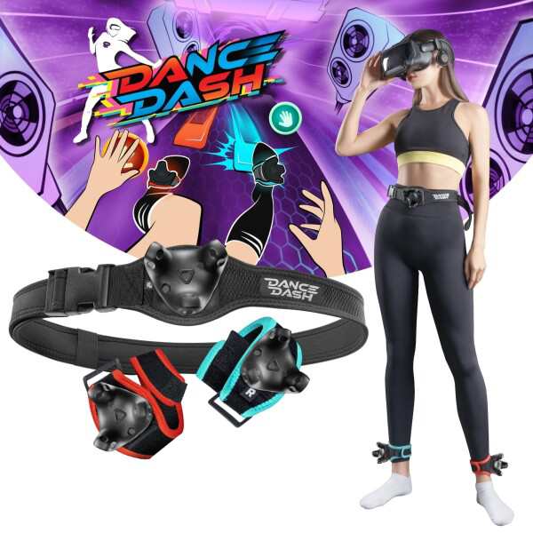 (Rebuff Reality) Trackstraps for Vive Trackers + Dance Dash Steamゲームキー付き、VRダンスゲーム、全身トラッキングVRアクセサリー