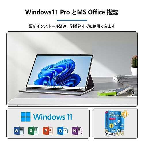 VETESA ノートパソコン 軽量 N95ノートpc タッチパネル 2024新版 14インチ 4in1 タブレット 16GB 512GB SSD laptop 最大3.4GHz 4C4T Wind