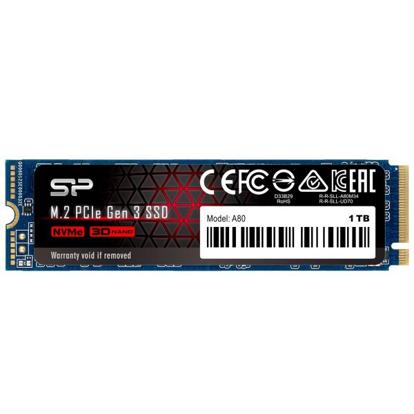 シリコン電源1TB-NVMe-PCIe Gen3x4 M.2 2280 R/W、最大3、200 / 3、000MB / s SSD