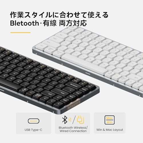 Lofree FLOW100 ロープロファイルメカニカルキーボード 英語配列 シルバーホワイト 標準装備キースイッチ GHOST(リニア) 技適認証取得