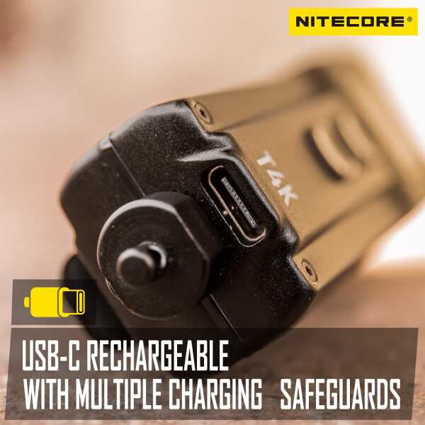 Nitecore T4K 4000ルーメン LED USB-C 充電式 EDC 懐中電灯