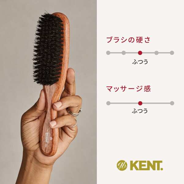 G.B.KENT ミディアムブリッスルヘアブラシ & ハンドバッグサイズブラシ 2本セット クリーニングブラシ付 高級豚毛 英国王室御用達 LR6-LR