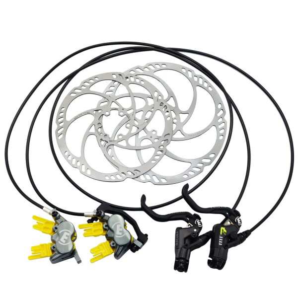 Magura MT7 Pro 4-Piston Post Mount Hydraulic Disc Brake Set w/ 180&203mm Rotor MG2560