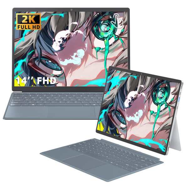 2 in 1 ノートパソコン14インチ 2K IPS FHD(1920x1200)タッチディスプレイタブレット 第12世代Alder Lake N95 CPU(最大3.4Ghz) 16GB DDR4