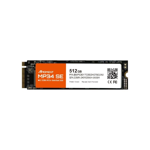 MMOMENT MP34 SE 512GB M.2 2280 PCIe Gen3x4 NVMe1.3 内蔵SSD (読込最大2100MB/s)