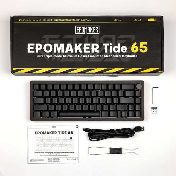 EPOMAKER Tide65 QMK/VIAワイヤレスゲーミングキーボード 65%アルミニウムメカニカルキーボード プログラム可能なクリーミーキーボード B