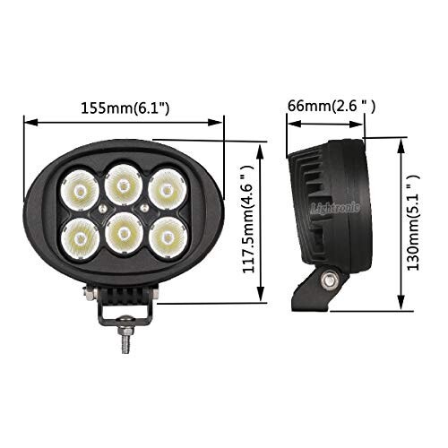 LEDワートライト トラクター 車外灯 60W 狭角 直径155mm 作業灯 6000K 白光 6000LM IP68防水 12V 24V兼用  2個｜au PAY マーケット