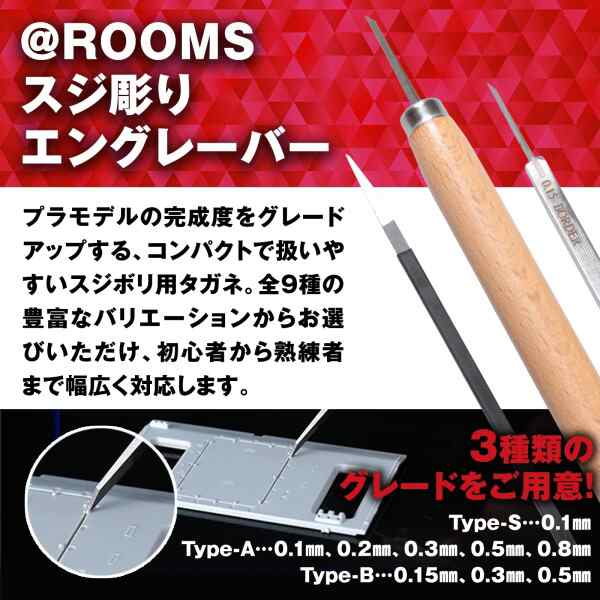 ROOMS スジボリエングレーバー タガネ プラモデル ガンプラ (type-B