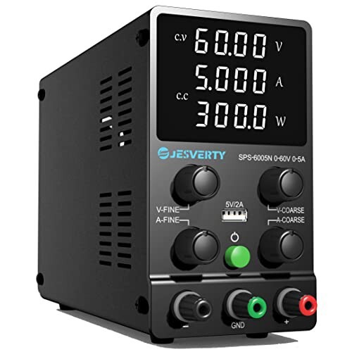 Jesverty直流安定化電源SPS-6005N （60V/5A）、0-60V 0-5A電圧電流調整 