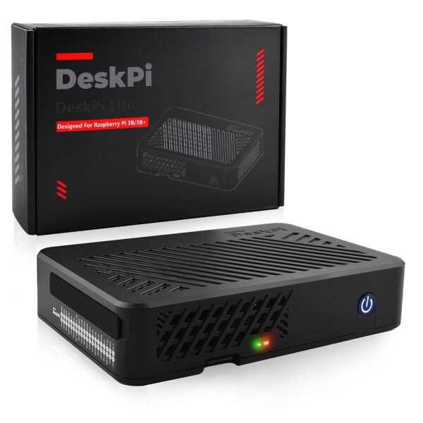 GeeekPi DeskPi Lite ケース Raspberry Pi 3B ケース 電源ボタン付き ...