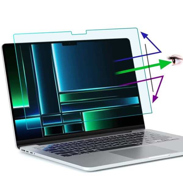 MacBook Pro 16インチ (M2 / 2023 / M1 2021) 用の ブルーライトカットフィルム 液晶保護フィルム 超透明 指紋防止 気泡防止 抗菌 保護シ