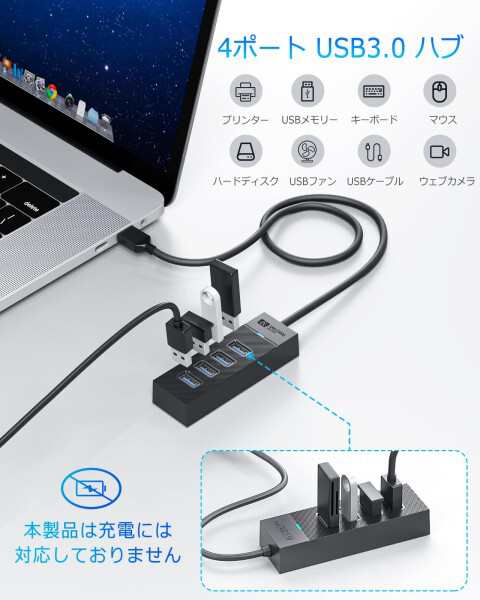 SAN ZANG MASTER 4ポート USB3.0 ハブ 50CM 軽量 USBハブ 3.0 5Gbps高速転送 USBポート増設 コンパクト  ノートPCとデスクトップPC対応 USの通販はau PAY マーケット - ファイナルショッピング | au PAY マーケット－通販サイト
