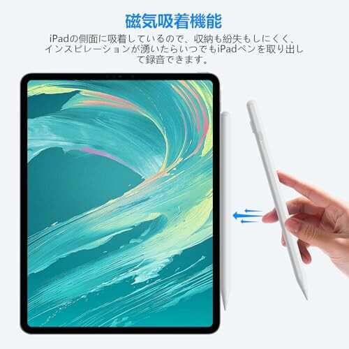 2023最新 iPad ペンシル 第10世代対応 極細 高感度 傾き感知 磁気吸着