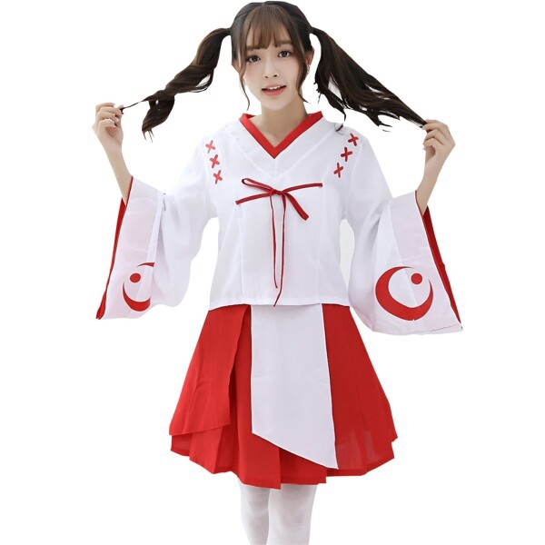 LanBuff) 巫女服 コスチューム コスプレ 蝶結び レディース ゆったり 可愛い 和服 和風 ハロウィン 神社巫女 仮装 学園祭 衣装 白 赤  (L, ホワイト 赤)の通販はau PAY マーケット - ファイナルショッピング | au PAY マーケット－通販サイト