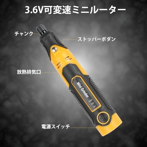 ミニルーター 57点セット リューター 充電式 3.6V 3段変速 電動 高速回転 最高15000rpm ルーター 工具 彫刻 穴あけ 汚れ落とし 切断  切削 つや出し 爪磨き 研磨 ケース付きの通販はau PAY マーケット - ファイナルショッピング | au PAY マーケット－通販サイト