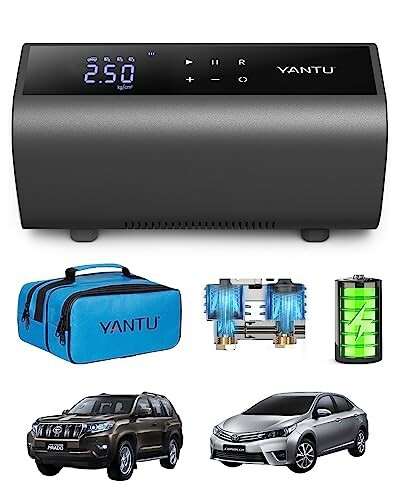 YANTU 電動 エアコンプレッサー空気入れ 電動エアポンプ 自転車空気入れUSB充電式 四種類のノズル同梱 収納袋付 最大圧力150PSI 自動停止