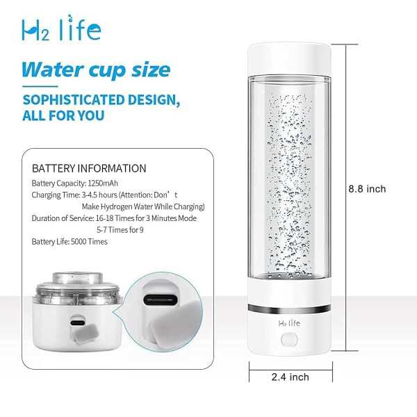 H2Life 水素水ボトル 水素水生成器 ポータブル水素水ボトル 超高濃度 水素水生成時間 ３分1500ppb 9分3200ppb 日本水素水振興協会認定商品  携帯に便利なコンパクト設計 旅行 キャンプ スポーの通販はau PAY マーケット - ファイナルショッピング | au PAY マーケット ...