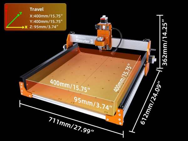 FoxAlien Masuter 3 CNC フライス盤 スチールホイール付きのCNC ルーター アップグレードされた3軸 CNC 彫刻機 木材 アクリル MDF ナイロ