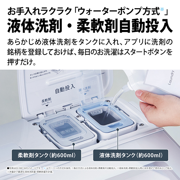 ES-SV8K-W SHARP ホワイト系 穴なし槽 [全自動洗濯機 (8.0kg)]