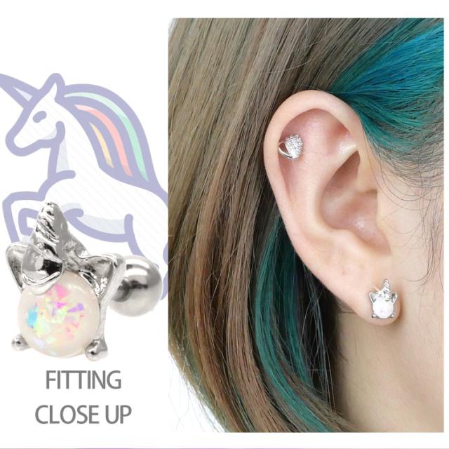 キャンディ◆ユニコーンカラーエチオピアオパールピアス✧14kgf 14kgfキャンディカラーオパールピアス/イヤリング キャンディ