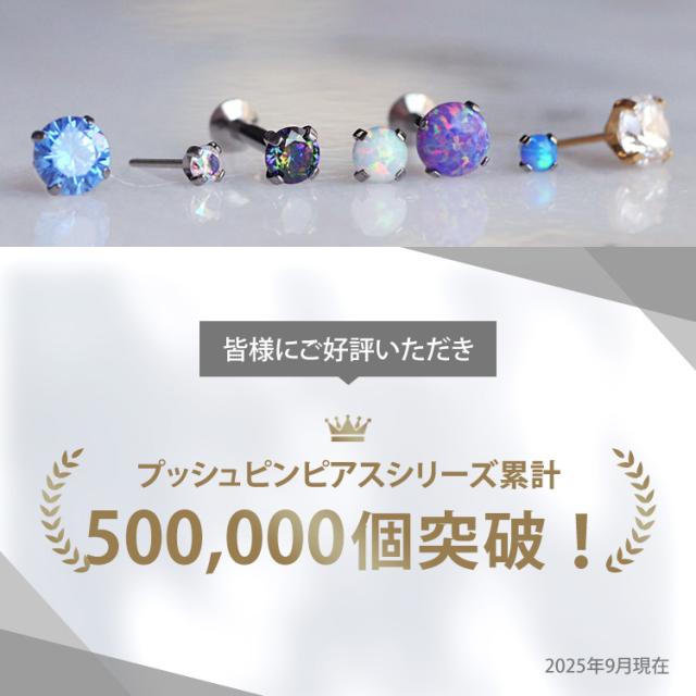 ピアス 軟骨 耳たぶ 20G 18G 16G プッシュピン立爪ジュエルラブレット