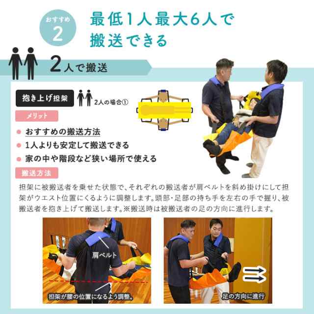 非常用防災 3WAY担架 ストレッチャー ショルダー付き 多機能 ベルト