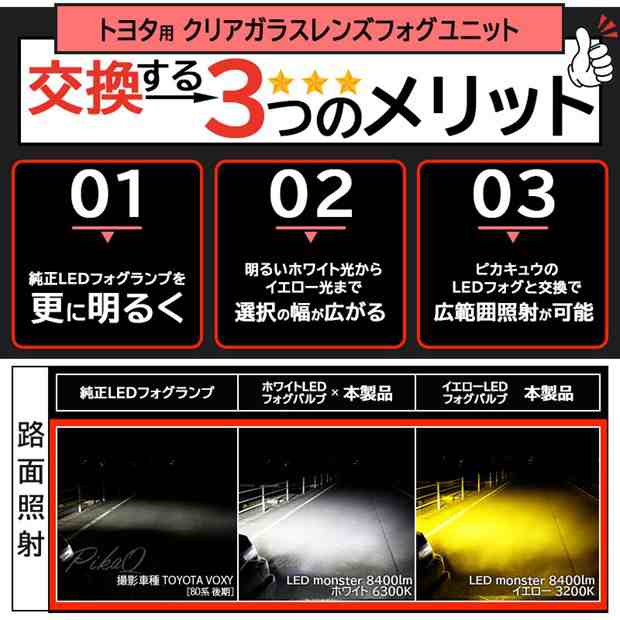 単 トヨタ車 純正 H16 LED 対応 クリアガラスレンズ フォグランプキット 防水 Eマーク HID対応 バルブ別売 H8 H11 H16  33-A-4の通販はau PAY マーケット - ピカキュウ【車用LEDバルブ専門店＆サウナ用品】 | au PAY マーケット－通販サイト