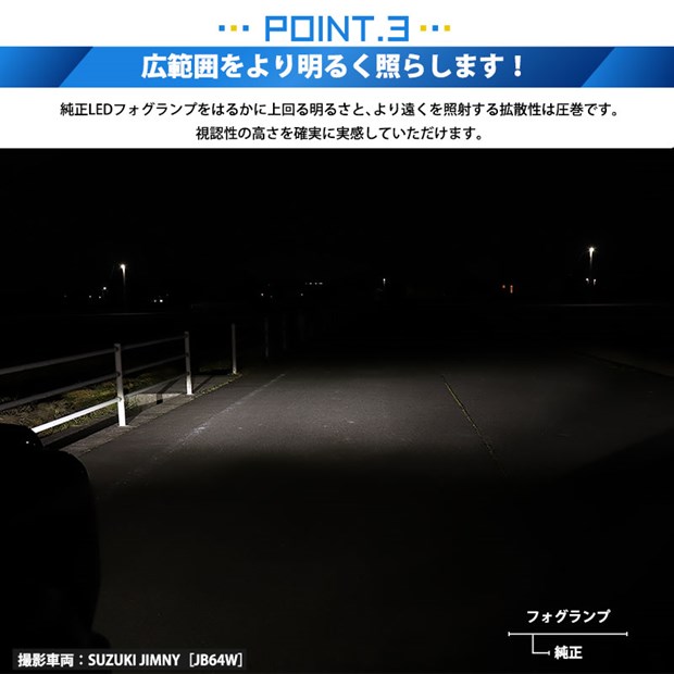 単 H11 led スズキ・ニッサン 純正対応 クリアガラスレンズフォグランプキット LED MONSTER L8400 8400lm　イエロー 黄 3200K 26-D-2 37-A-1_8