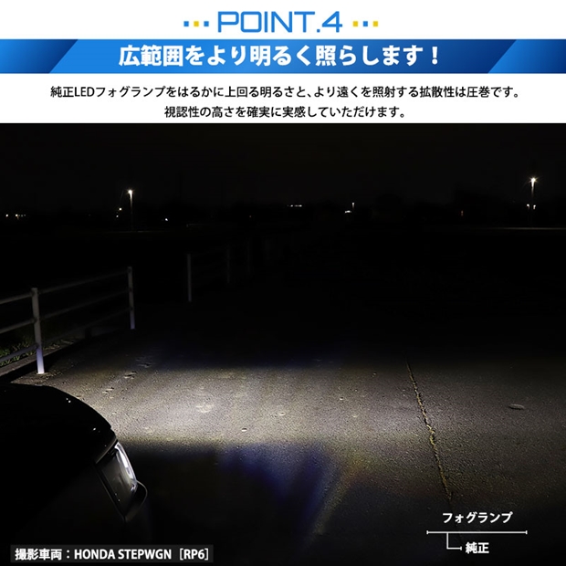 単 H11 ホンダ 純正 対応 led イエローガラスレンズ フォグランプ