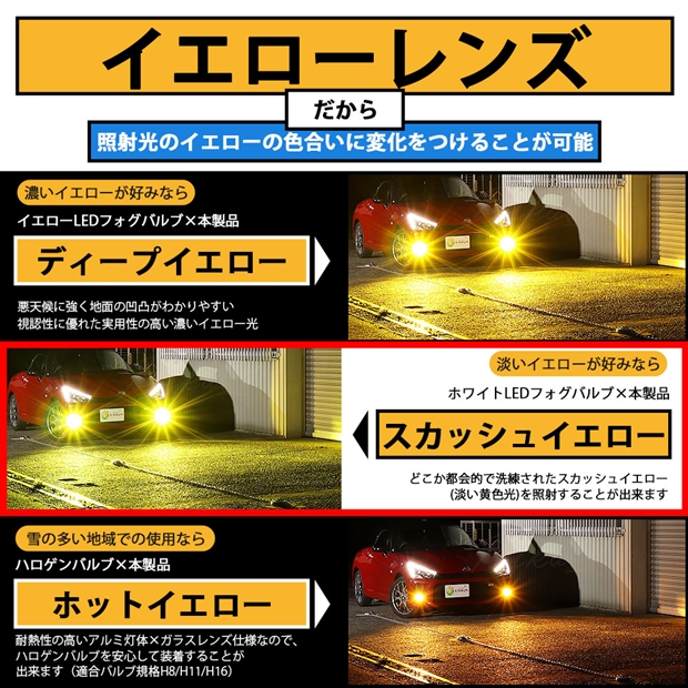 車検対応 VELENO ULTIMATE LEDフォグランプイエロー ユニット付