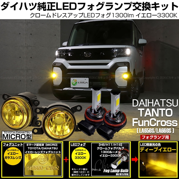 ダイハツ タント ファンクロス (LA650S/LA660S) 対応 H11 led MICRO 