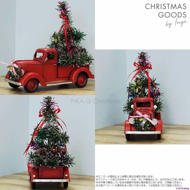 売れ筋 カー H 赤 レッド クリスマス オールドカー アンティーク加工 Withリース クリスマスツリー ヴィンテージカー インゲ グラス社製 スプリングフェア Farmerscentre Com Ng