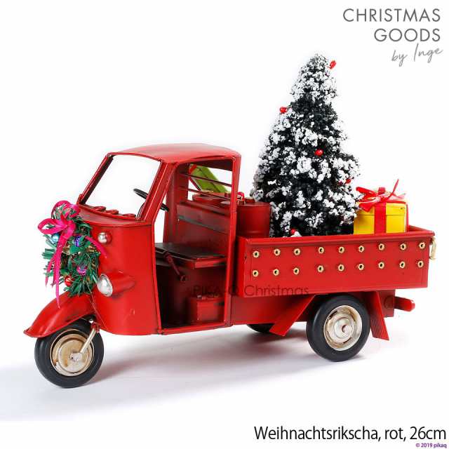 三輪自動車 P 赤 レッド クリスマス オールド三輪自動車 アンティーク加工 Withクリスマスツリー リース プレゼントボックス 26 Cm の通販はau Pay マーケット ピカキュウモバイル カーled専門店