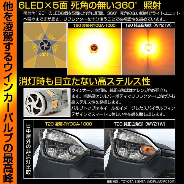 ピカキュウ T20S LED トヨタ ヴォクシー (90系) 対応 リア ウインカー