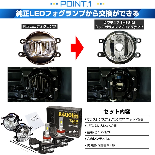 専用③ トヨタ ノア (90系 S-Z/S-Gグレード) 対応 LED MONSTER L8400 H16