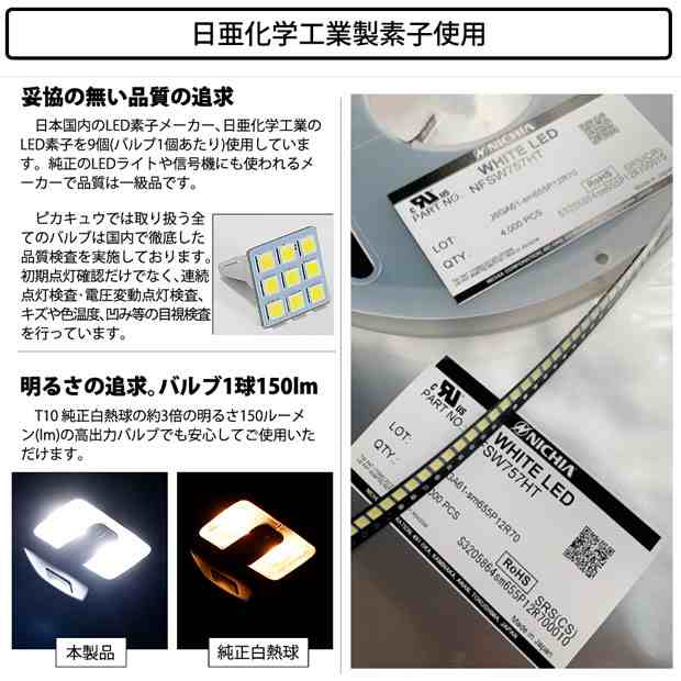 トヨタ ヴェルファイア (30系 前期) 対応 LED フロントルームランプ T10 日亜3030 9連 T字型 150lm ホワイト 2個 11-H-20の通販はau  PAY マーケット - ピカキュウ【車用LEDバルブ専門店＆サウナ用品】 | au PAY マーケット－通販サイト