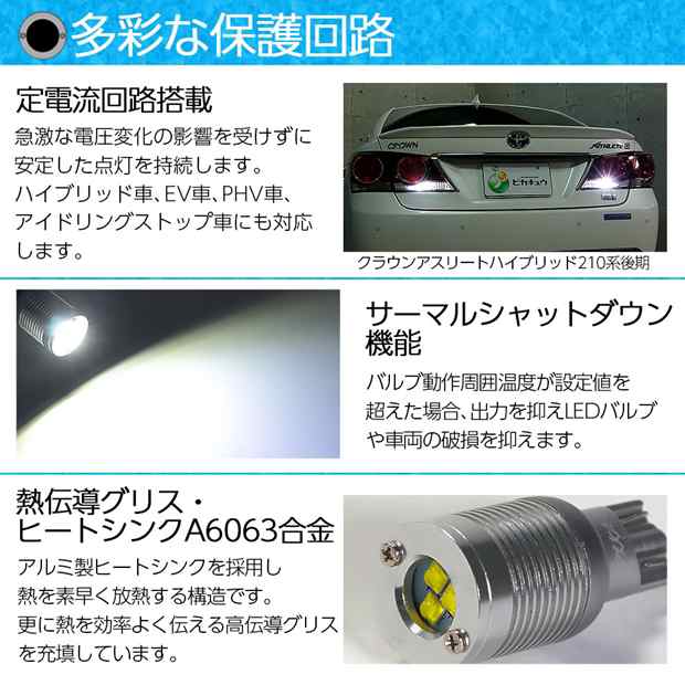 トヨタ タウンエース バン (S402M/412M) 対応 LED バックランプ T16 ボルトオン SMD 蒼白色 ユーロホワイト 7800K 2個  5-C-2の通販はau PAY マーケット - ピカキュウ【車用LEDバルブ専門店＆サウナ用品】 | au PAY マーケット－通販サイト