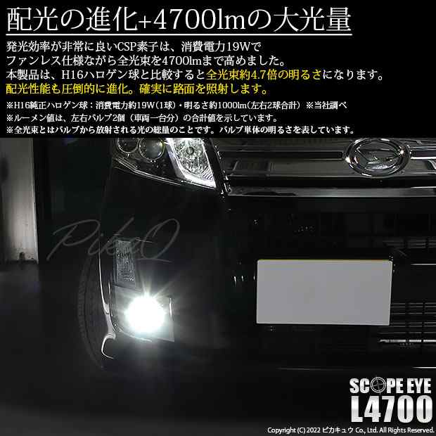 ダイハツ ムーヴカスタム (LA100S/110S 後期) 対応 LED SCOPE EYE L4700 フォグランプキット 4700lm ホワイト  6500K H16 17-A-1の通販はau PAY マーケット - ピカキュウ【車用LEDバルブ専門店＆サウナ用品】 | au PAY  マーケット－通販サイト