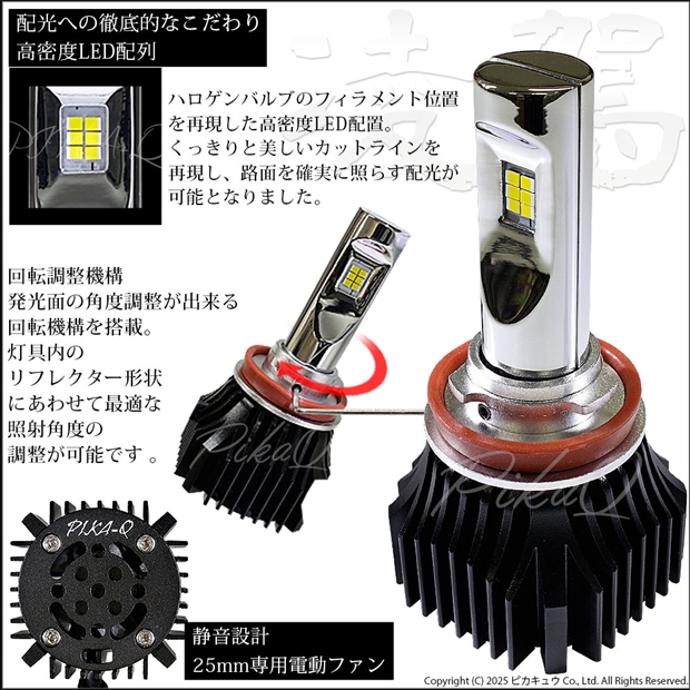 単 ou 凌駕-RYOGA-L4800 イエロー LEDフォグランプキットバルブ 4800lm 3000k 規格 HB4（9006）14-A-1_6