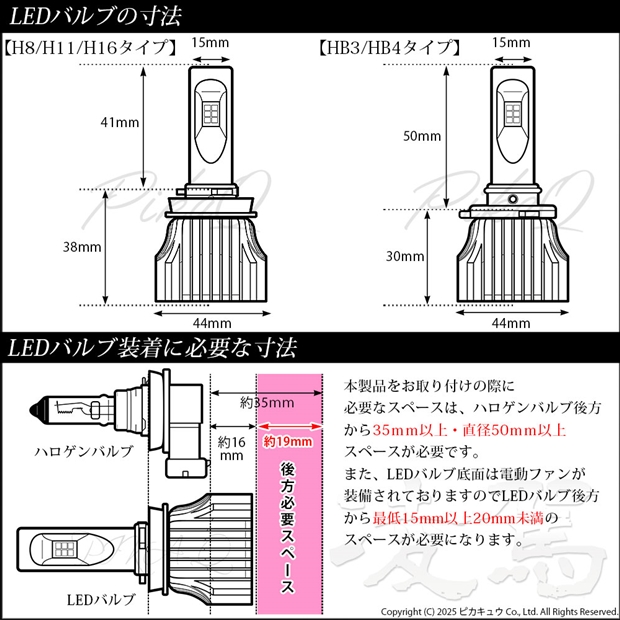 単 ou 凌駕-RYOGA-L4800 イエロー LEDフォグランプキットバルブ 4800lm 3000k 規格 HB4（9006）14-A-1_7