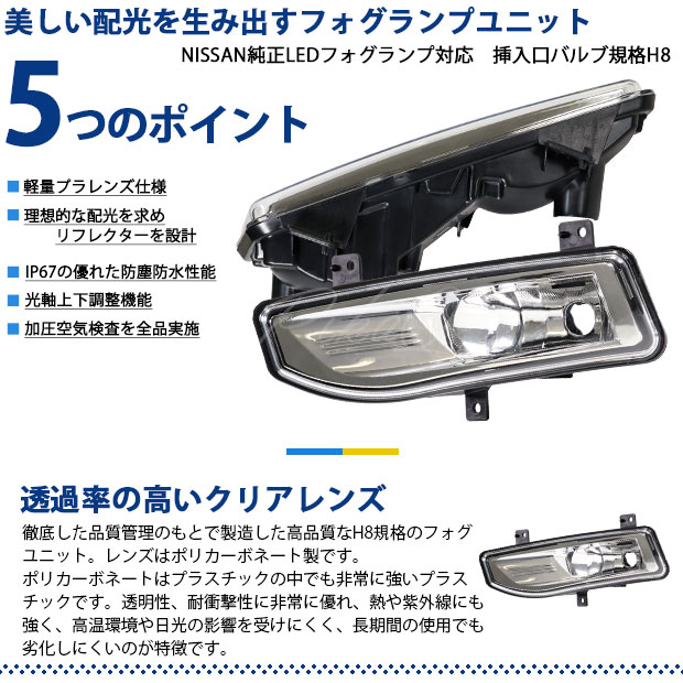 ニッサン セレナ (C27系 後期) フォグランプ装着車 対応 純正