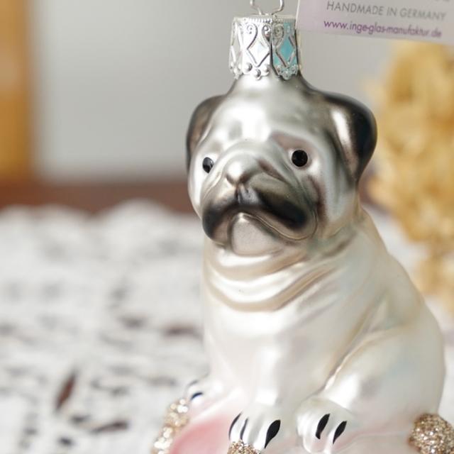 クリスマスツリー 飾り オーナメント INGE-GLAS MANUFAKTUR パグ 犬
