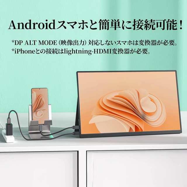 モバイルモニター 14インチ 超薄型 超軽量380g 350nits高輝度 100%色域