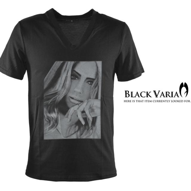 Tシャツ 半袖 ガール セクシー 女性 外国人 外人 Vネック プリント メンズ ブラック黒 Zkt003の通販はau Pay マーケット ブラックバリア